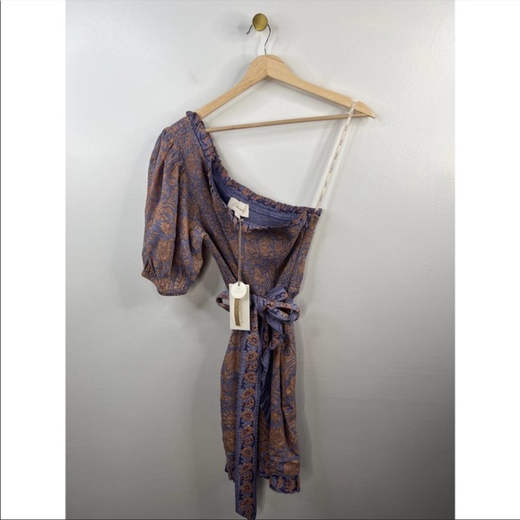 Cleobella Cassidy One Shoulder Women's Mini Dress Vine Size: Medium NWT - Picture 8 of 9